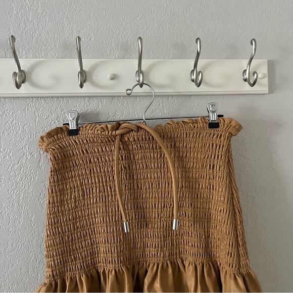 A.L.C. Jenny Shirred Faux Leather Mini Skirt - Picture 4 of 7